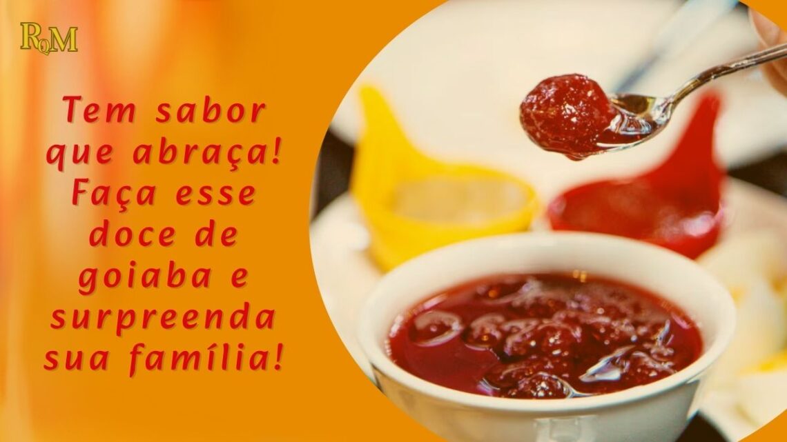 Doce de goiaba caseiro cremoso servido em pote de vidro com colher