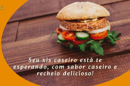 Xis caseiro com pão artesanal recheado de queijo e hambúrguer suculento